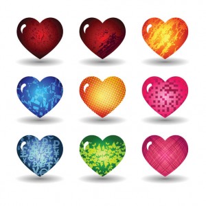 Hearts of different colors