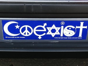 Coexist bumper sticker